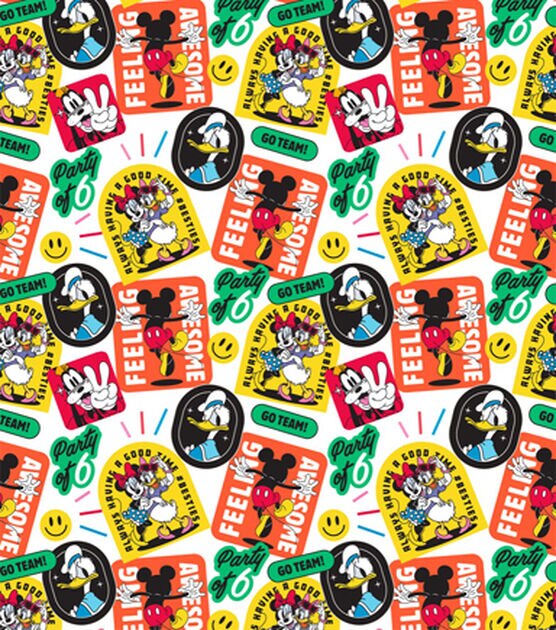Mickey And Friends Party Of 6 Cotton Fabric, , hi-res, image 2