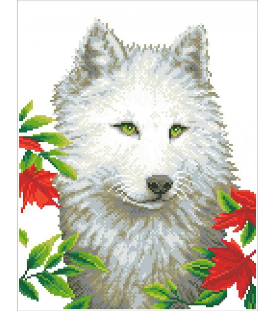 Diamond Embroidery Facet Art Kit 23"X19" White Wolf, , hi-res, image 3
