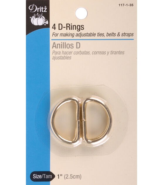 Dritz 1" D-Rings, Nickel, 4 pc, , hi-res, image 1