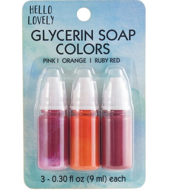Hello Lovely 3 pk Beauty Glycerin Soap Colors Pink, Orange & Ruby Red