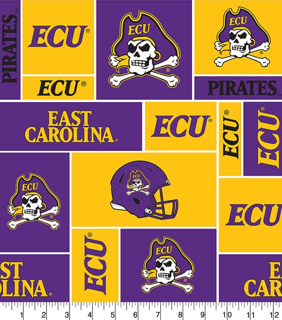 East Carolina University Pirates Fleece Fabric Block