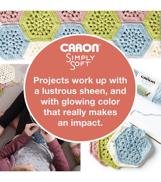 Caron Simply Soft Yarn 6oz 315yds 170g 288m No Dye Lot 100% Acrylic Yarn  Yarn Destash Crochet Knitting 