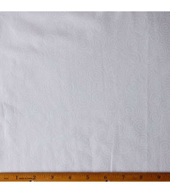 White Swirls Quilt Cotton Fabric by Quilter's Showcase, , hi-res, image 2