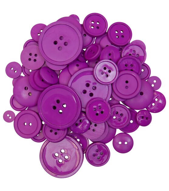 2.5oz Purple Assorted Buttons - Buttons - Sewing Supplies