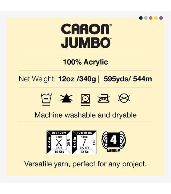 Caron Jumbo Print 595yds Worsted Acrylic Yarn, , hi-res, image 5
