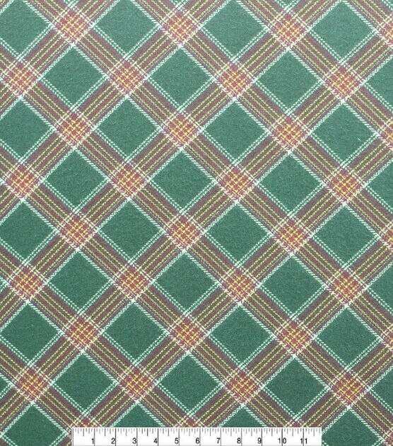 Red & Green Crisscross Plaid Super Snuggle Christmas Flannel Fabric, , hi-res, image 2