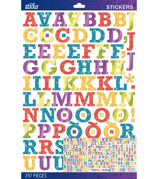 Sticko Patterned Rockwell Large Alphabet Stickers
