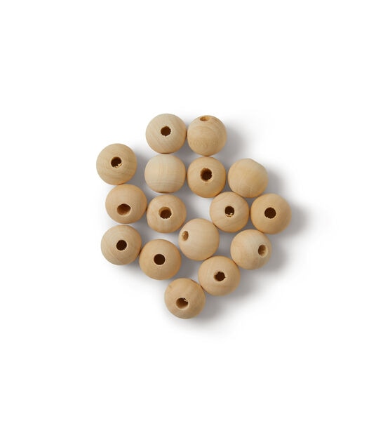 1" Wood Beads 30pc by Park Lane, , hi-res, image 2