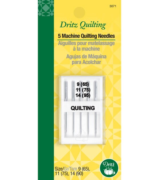 Dritz Machine Quilting Needles, Size 9, 11 & 14, 5 pc