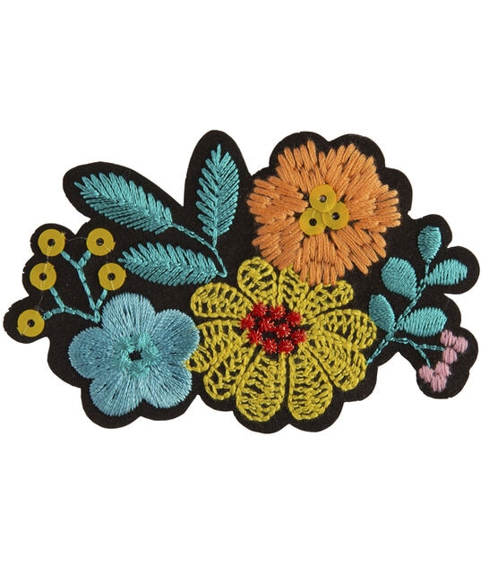 Simplicity 2" x 3.5" Floral Iron On Patch, , hi-res, image 2