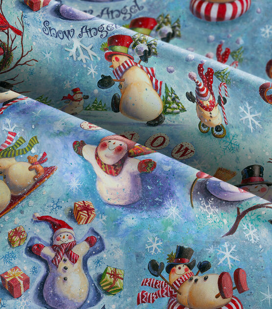 Springs Creative Snow Celebration Christmas Glitter Cotton Fabric, , hi-res, image 3