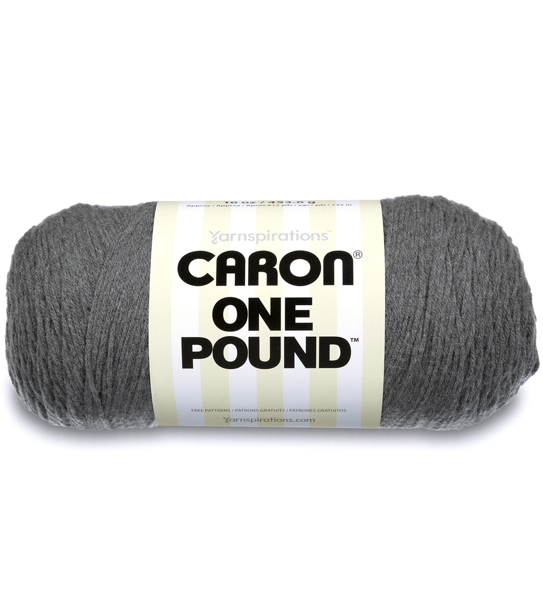 Caron One Pound 800yds Worsted Acrylic Yarn, Medium Grey Mix, hi-res