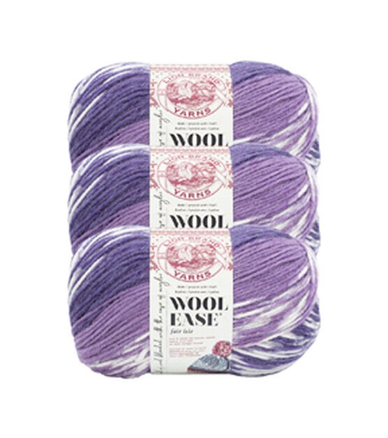 Lion Brand 5.3oz Worsted Wool Ease Fair Isle 3 Yarn Bundle