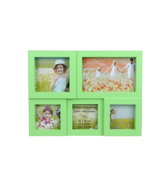 Northlight 11.5" Green 5 Photo Collage Frame