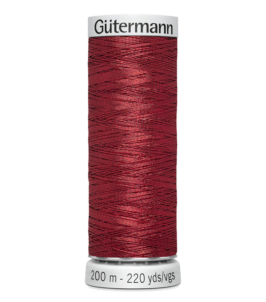 Gutermann 200M Metallic Dekor 45wt Thread, Red, swatch