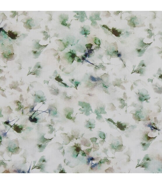 Blurred Floral & Leaves Green Packed Premium Cotton Lawn Fabric