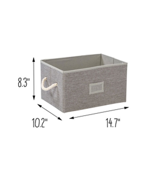 Honey Can Do 14.5" Heather Gray Fabric Storage Bins With Handles 3pk, , hi-res, image 11