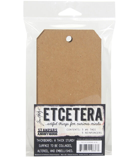Tim Holtz Etcetera #8 Chipboard Tags & Reinforcers 5ct