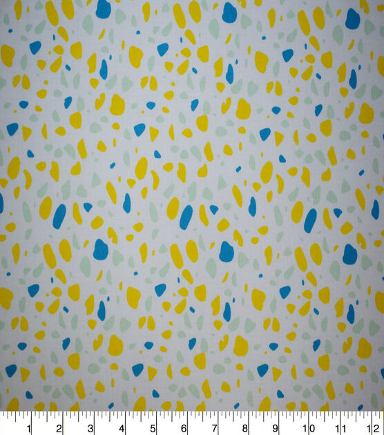Multi Varying Dots on White Quilt Cotton Fabric by Quilter's Showcase