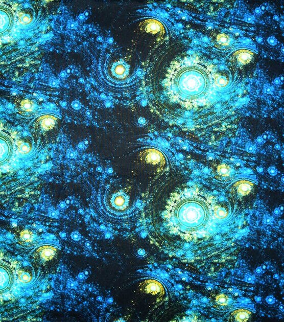 Blue Celestial Circle Print Quilt Cotton Fabric by Keepsake Calico