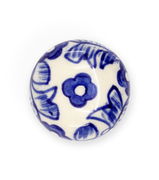 Dritz Home Ceramic Small Delft Ball Knob, Delft Blue