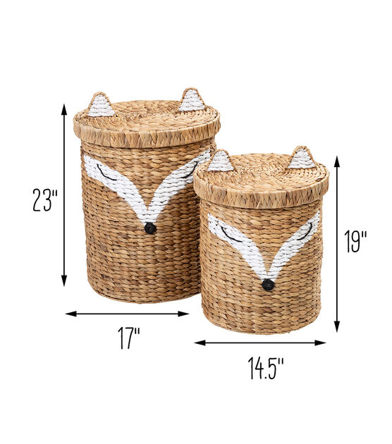 Honey Can Do 17" Fox Shaped Storage Baskets With Lid 2ct, , hi-res, image 10