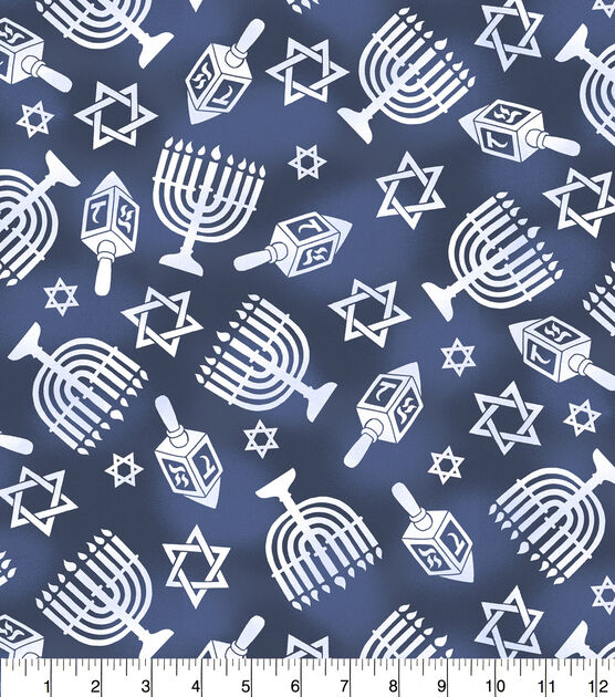 Holiday Icons Hanukkah Cotton Fabric, , hi-res, image 2