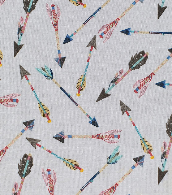 Novelty Cotton Fabric Feather Arrows, , hi-res, image 2