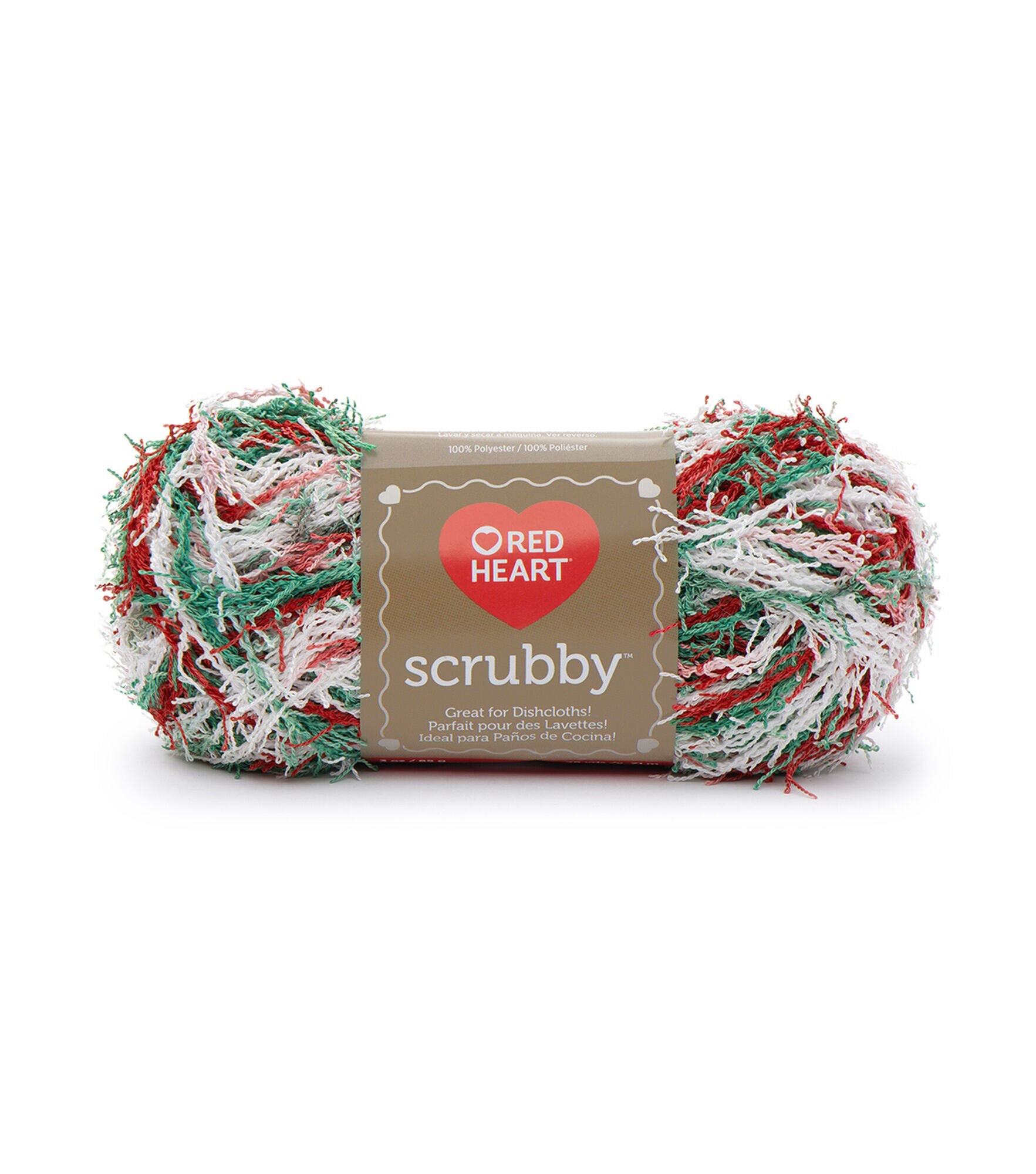 Red Heart Scrubby Worsted Polyester Yarn, Jolly, hi-res