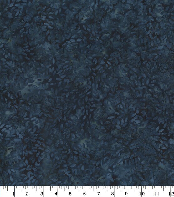 Hi Fashion Blue Leaves Burst Batik Cotton Fabric, , hi-res, image 2