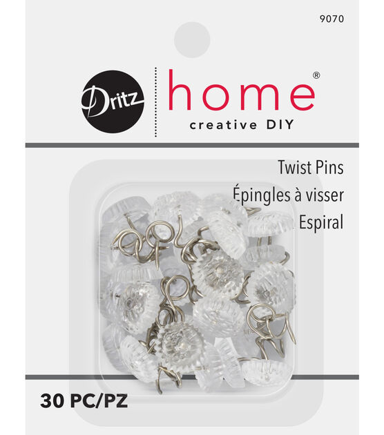 Dritz Home Twist Pins with Clear Heads, 30 pc