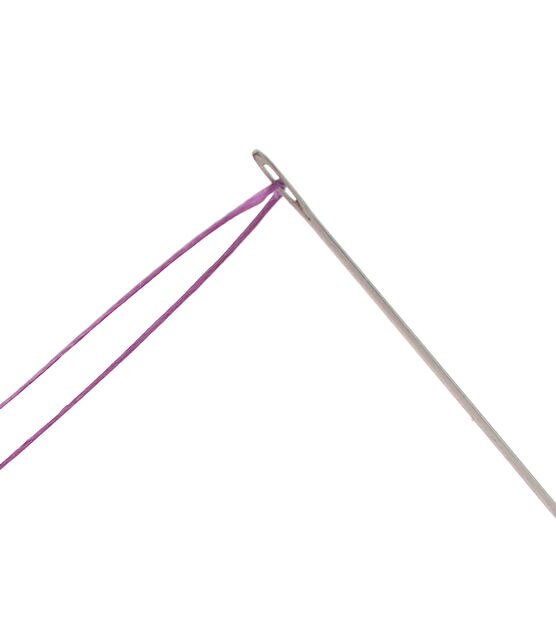Beading needle, Elastacord™ Bead Threader, stainless steel, 10-1/2 inches  with hook. Sold per pkg of 2. - Fire Mountain Gems and Beads