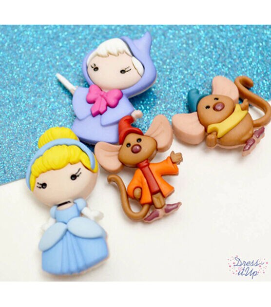 Dress It Up 4ct Disney Cinderella Shank Buttons, , hi-res, image 2