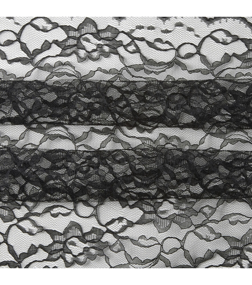 Lace Fabric by Casa Collection, Black, swatch, image 5
