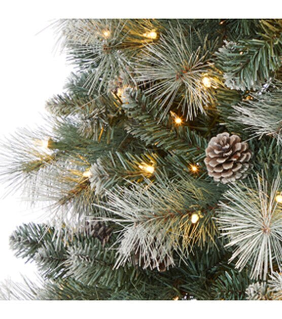 Nearly Natural 7' Pre Lit Frosted Columbia Mountain Pine Christmas Tree, , hi-res, image 3