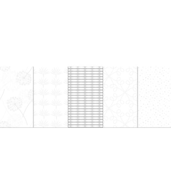 18" x 21" White Glitter Cotton Fabric Quarters 5ct by Keepsake Calico, , hi-res, image 2