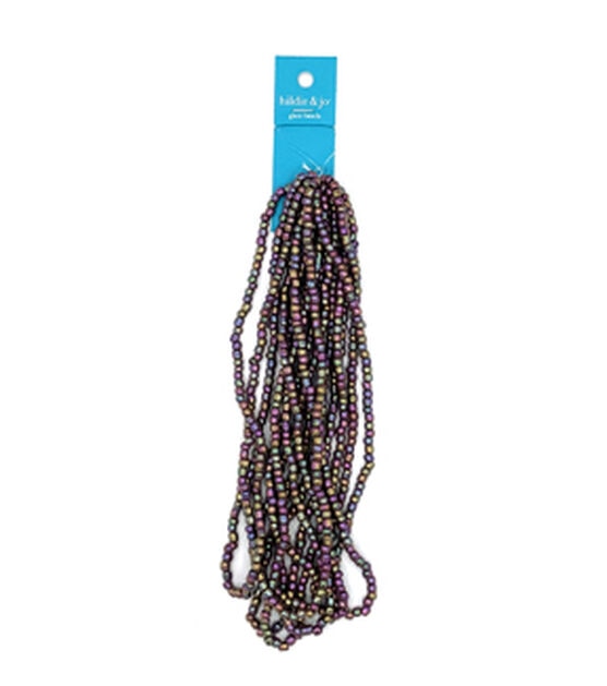 14" Metallic Rainbow Glass Seed Strung Beads by hildie & jo