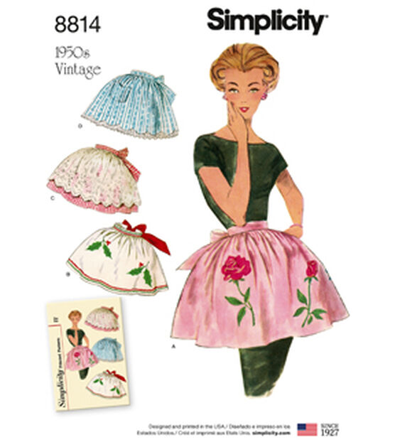 Simplicity S8814 Misses Vintage Aprons Sewing Pattern