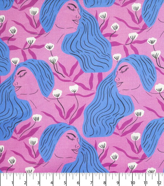 Tara Reed Electric Paradise Flowing Hair On Pink Cotton Premium Prints, , hi-res, image 2