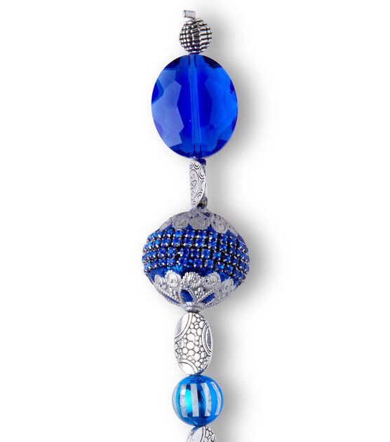 7" Sparkle Blue Strung Beads by hildie & jo, , hi-res, image 3