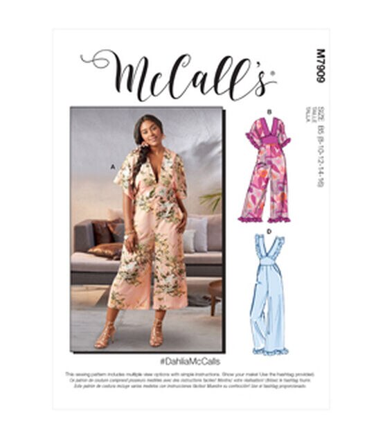 McCall's M7909 Size 8 to 24W Misses & Women's Jumpsuits Sewing Pattern, , hi-res, image 1