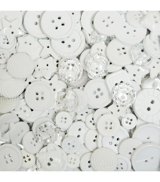 Favorite Findings 4oz White & Clear Buttons Value Pack