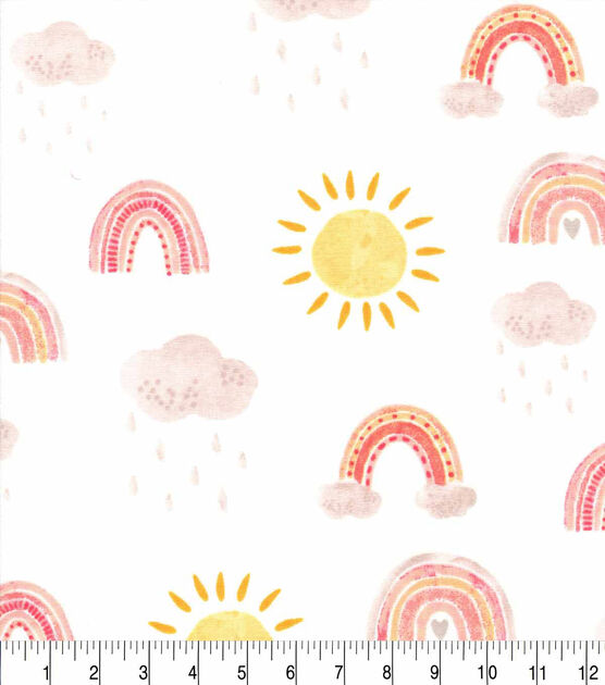Rainbows & Suns Nursery Cotton Fabric, , hi-res, image 2