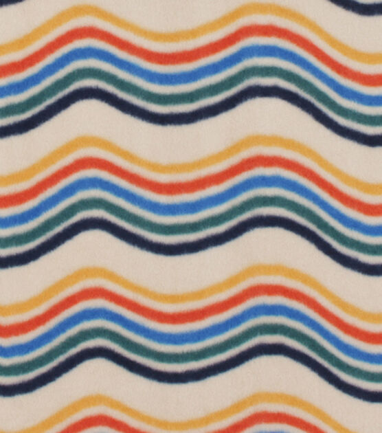 Multicolor Waves Anti Pill Fleece Fabric