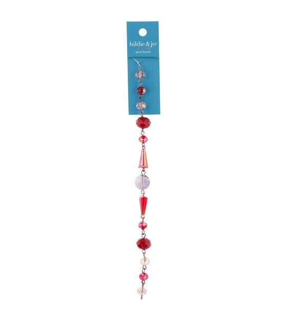 7" Red Glass Bead Strand on Chain by hildie & jo