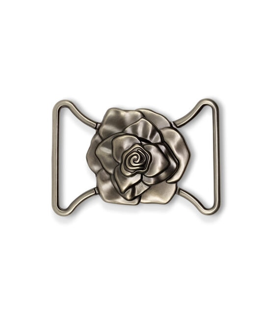 Dritz Rose Fashion Buckle, Antique Silver, , hi-res, image 4