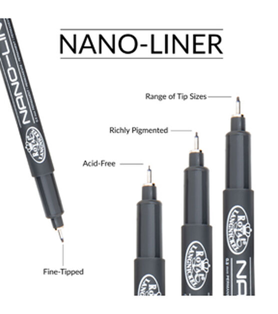Royal Langnickel 4pk Variety Black Nano Liners, , hi-res, image 5