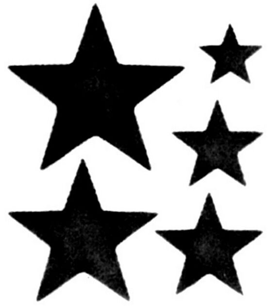 Star stencils from The Stencil Library. Stencil catalogue easy view page 10.