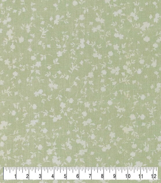 Floral Vines on Sage Quilt Cotton Fabric by Keepsake Calico, , hi-res, image 3