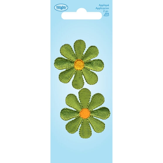 Wrights 2pk Lime Flower Iron On Patches